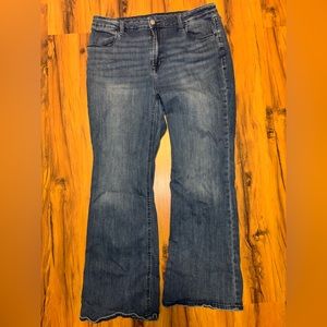 High Rise Flare medium wash jeans